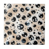 黄褐色の黒点と点 タイル (正面)