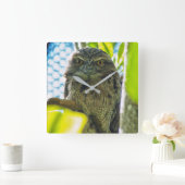 黄褐色はフクロウではないです スクエア壁時計 (ホーム)