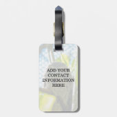 黄褐色はフクロウ ラゲッジタグ (裏面縦)