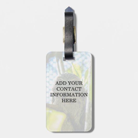 黄褐色はフクロウ ラゲッジタグ (裏面縦)