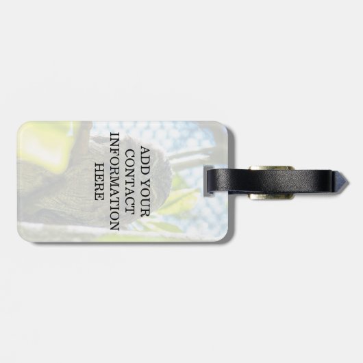 黄褐色はフクロウ ラゲッジタグ (裏面横)