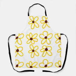 黄褐色ひまわり模様フローラモダン法 エプロン