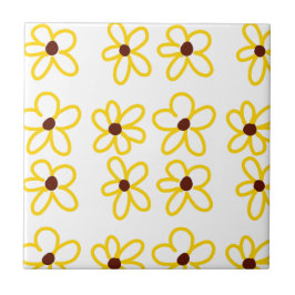 黄褐色ひまわり模様フローラモダン法 タイル