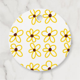 黄褐色ひまわり模様フローラモダン法 フェイバータグ