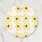 黄褐色ひまわり模様フローラモダン法 フェイバータグ (裏面)