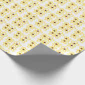 黄褐色ひまわり模様フローラモダン法 ラッピングペーパー (角)