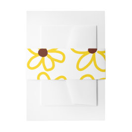 黄褐色ひまわり模様フローラモダン法 招待状ベリーバンド