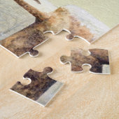 黄褐色フクロウの水彩及びガウアアートジグソーパズル ジグソーパズル (側面)