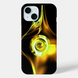 黄褐色ホワイトフラクタルバラ iPhone 15ケース