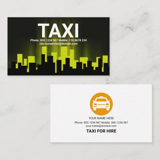 黄視街スカイラインタクシードライバー 名刺 (正面/裏面)