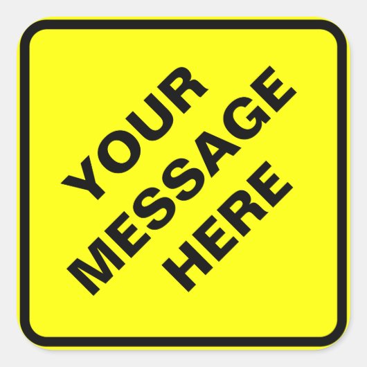 黄警告標識 スクエアシール (正面)