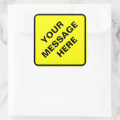 黄警告標識 スクエアシール (バッグ)