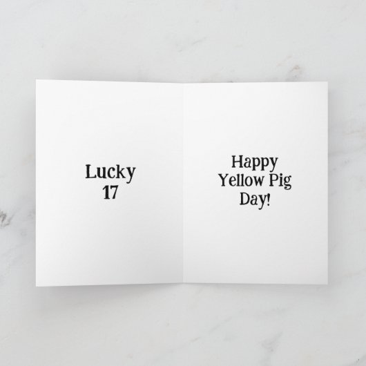 黄豚の日 カード (内部)