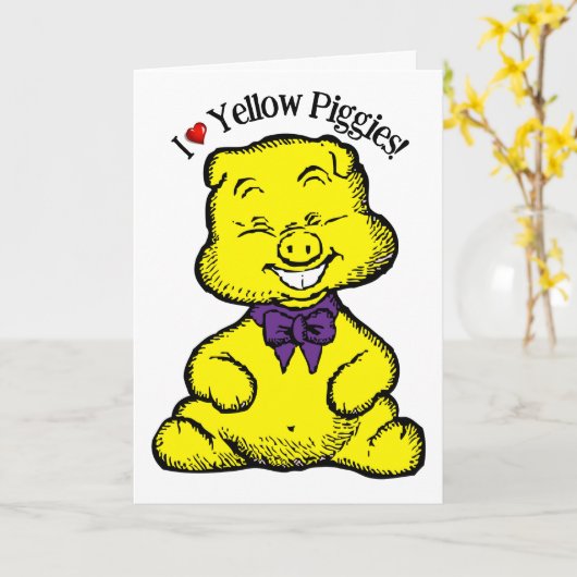 黄豚の日 カード (黄色い花)