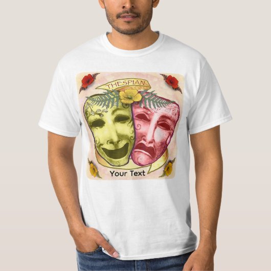 黄赤の役者マスク Tシャツ (正面)