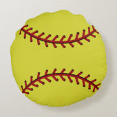 黄赤ソフトボールスポーツチーム円枕 ラウンドクッション (裏面)