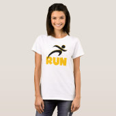 黄走フィットネス走運動競技 Tシャツ (正面フル)