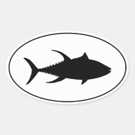 黄身マグロのアイコン 楕円形シール