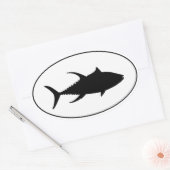 黄身マグロのアイコン 楕円形シール (封筒)