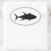 黄身マグロのアイコン 楕円形シール (バッグ)