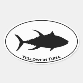 黄身マグロのアイコン 楕円形シール