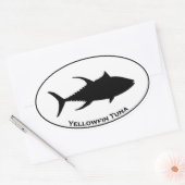 黄身マグロのアイコン 楕円形シール (封筒)