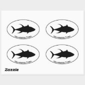 黄身マグロのアイコン 楕円形シール (シート)