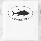 黄身マグロのアイコン 楕円形シール (バッグ)