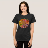 黄道十二宮の蟹座 (Cancer) トライブレンドTシャツ (正面全面)