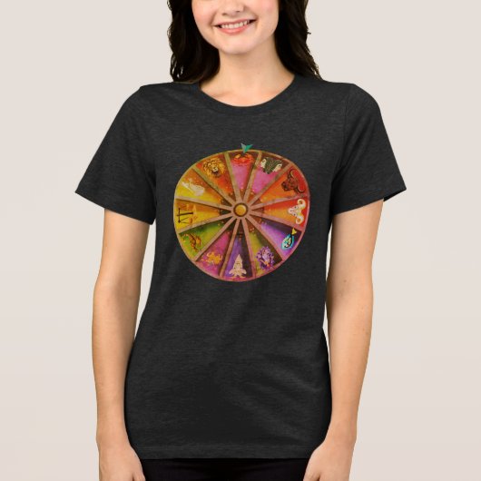 黄道十二宮の蟹座 (Cancer) トライブレンドTシャツ (正面)