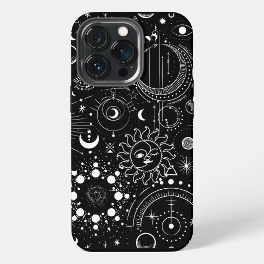 黄道十二星座の夜空の星座の星 iPhoneケース (裏面)