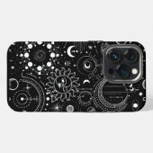 黄道十二星座の夜空の星座の星 iPhoneケース (裏面横)