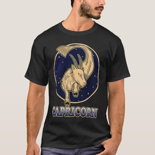 黄道占星術アセンダント山羊座〔占星術の〕十二宮図カー Tシャツ (正面)