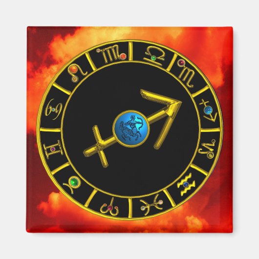 黄道射手座付きシンボルや象徴 マグネット (正面)