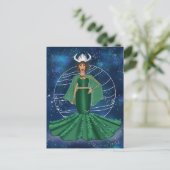 黄道帯の牡牛座の女神 ループする惑星は金星  ポストカード (スタンド正面)