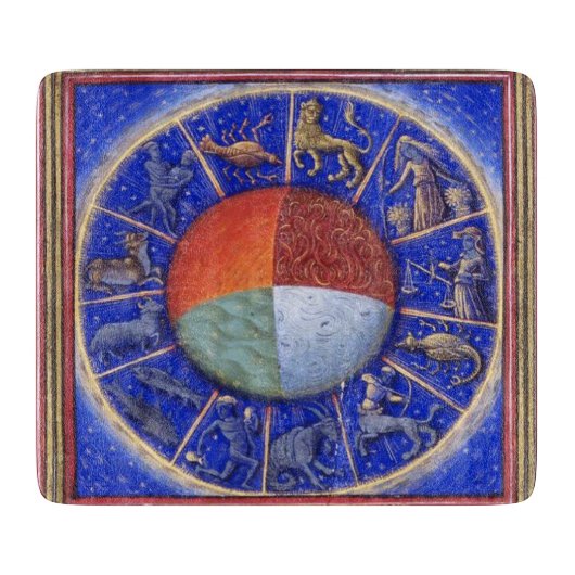 黄道帯シンボルや象徴（4つの要素） カッティングボード (正面)