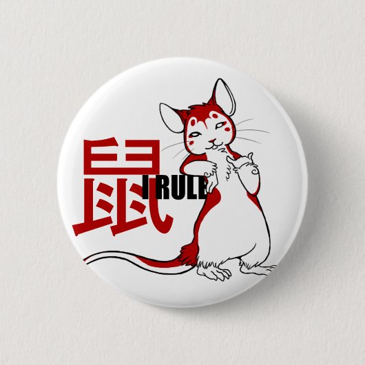 黄道帯Iの規則のラット 缶バッジ (正面)