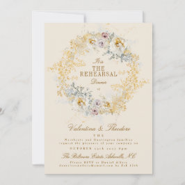 黄金お洒落植物性リースリハーサル 招待状