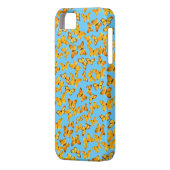 黄金かわいらし色の蝶オンスカイブルー Case-Mate iPhoneケース (裏面左)