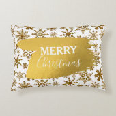 黄金きらめく雪メリークリスマス アクセントクッション (正面)