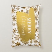 黄金きらめく雪メリークリスマス アクセントクッション (正面(垂直))