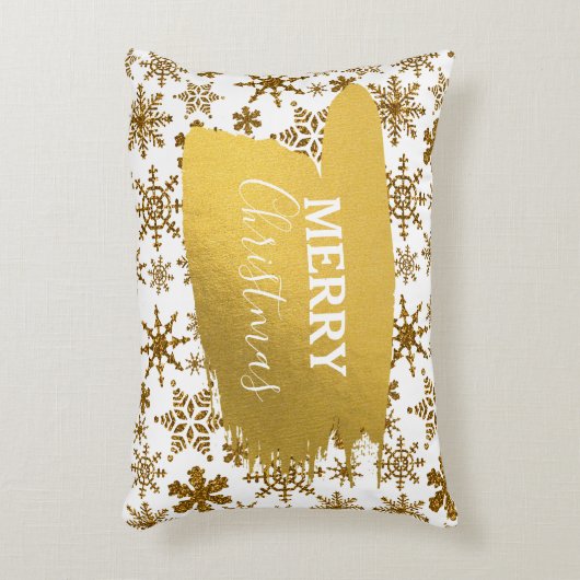 黄金きらめく雪メリークリスマス アクセントクッション (正面(垂直))