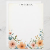 黄金とアイボリーの花 レターヘッド (正面/裏面)