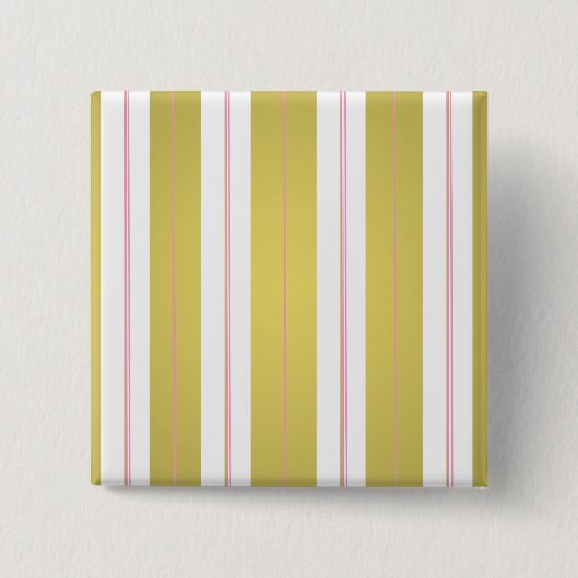 黄金とピンクのストライプ 缶バッジ (正面)