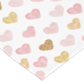 黄金とピンクのハートパターン テーブルクロス (アングル)