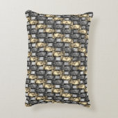 黄金と灰色の染み、長方形の破片を彫った アクセントクッション (裏面(縦))