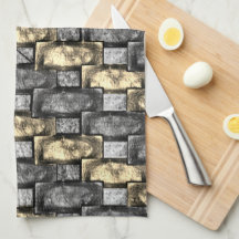 黄金と灰色の染み、長方形の破片を彫った