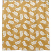 黄金と白の離れシャワーカーテン シャワーカーテン (正面)