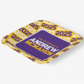 黄金と紫のパーソナライズされた卒業 ペーパープレート (傾斜あり)