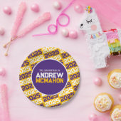 黄金と紫のパーソナライズされた卒業 ペーパープレート (パーティー)